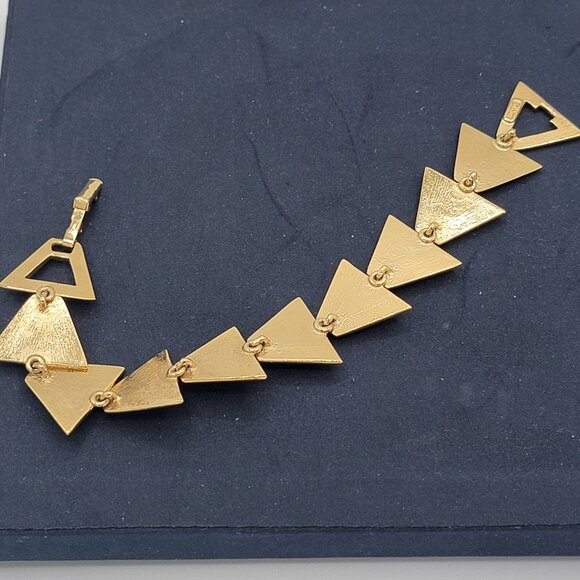 Signed Butler FAC Goldtone with Abalone Shell Link Bracelet - Picture 6 of 6